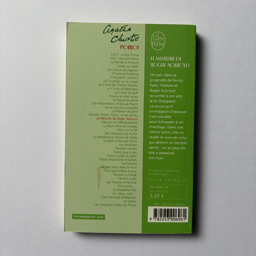 Le Meurtre de Roger Ackroyd - Agatha Christie
